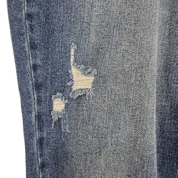 Judy Blue Straight Jeans Embroidered High Rise Distressed Medium Wash Denim 14W - Picture 3 of 14